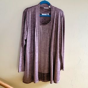 Susan Graver two-piece cardigan/tank set